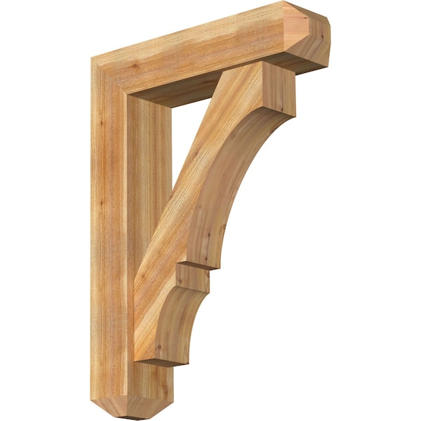 Ekena Millwork Balboa Craftsman Rough Sawn Bracket w/ Offset Brace, Western Red Cedar, 8"W x 32"D x 44"H BKT0806X32X44BOA04RWR - main